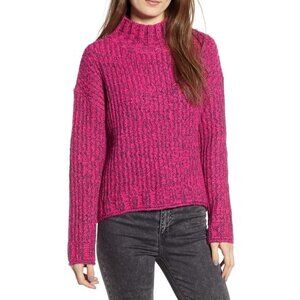 BP Pink Cozy Stitch Mock Neck Sweater Rib Knit SZ 3X NEW